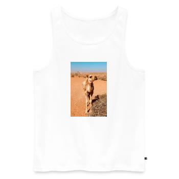 Chameau du désert au soleil - Débardeur bio Premium Homme - blanc - Devant - Michal (187cm)