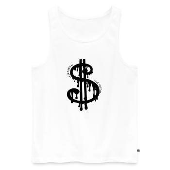 dollar slave - Débardeur bio Premium Homme - blanc - Devant - Michal (187cm)