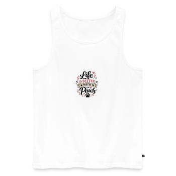 Das_Leben_ist_besser_mit_Poten - Débardeur bio Premium Homme - blanc - Devant - Michal (187cm)