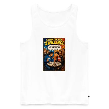 Sternzeichen Zwillinge - Humor für Unentschlossene - Männer Premium Bio Tank Top - Weiß - Vorne - Michal (187cm)