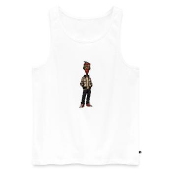 Maskenporträt im Straßenstil - Männer Premium Bio Tank Top - Weiß - Vorne - Michal (187cm)