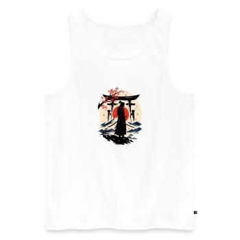 Der Weg des Samurai - Männer Premium Bio Tank Top - Weiß - Vorne - Michal (187cm)