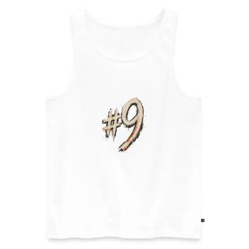 Kreide #9 Hashtag Stil - Männer Premium Bio Tank Top - Weiß - Vorne - Michal (187cm)