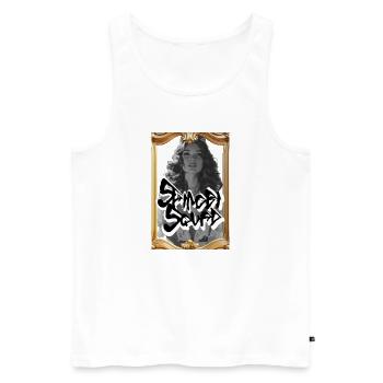 Graffiti Noir Porträtrahmen - Männer Premium Bio Tank Top - Weiß - Vorne - Michal (187cm)