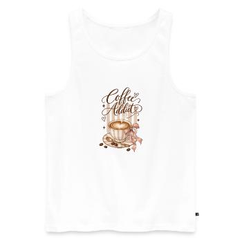 Coquette-Kaffeesüchtiger - Männer Premium Bio Tank Top - Weiß - Vorne - Michal (187cm)