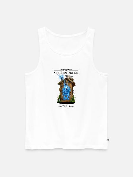 Sprichwort Dich soll der Blitz beim Kacken treffen - Männer Premium Bio Tank Top - Weiß