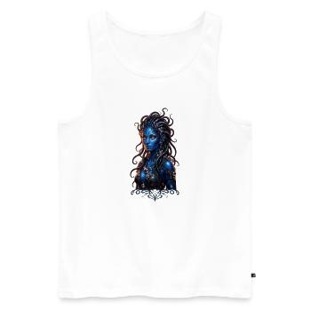Blue Goddess of Luminous Tentacles - Men's Premium Organic Tank Top - white - Front - Michal (187cm)