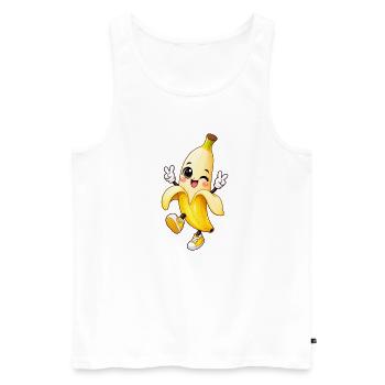 Ambiance de dessin animé de Banane Clignante - Débardeur bio Premium Homme - blanc - Devant - Michal (187cm)