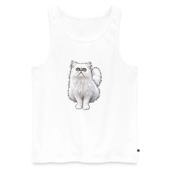 Chat bizarre - Débardeur bio Premium Homme - blanc - Devant - Michal (187cm)