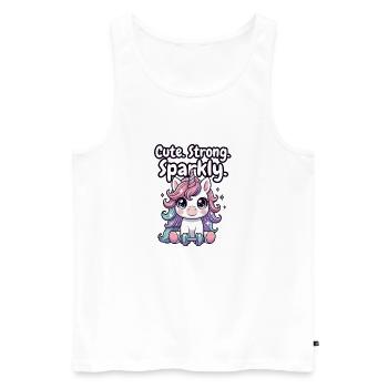 Étincelle de Fitness Unicorn - Débardeur bio Premium Homme - blanc - Devant - Michal (187cm)