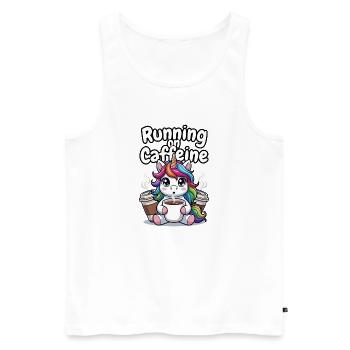 Caffeine Fueled Unicorn - Men's Premium Organic Tank Top - white - Front - Michal (187cm)