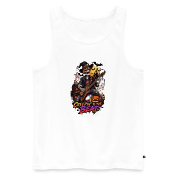 Creepin' to the Beat – Halloween Rock - Débardeur bio Premium Homme - blanc - Devant - Michal (187cm)