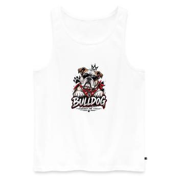 Bulldog Lover Vintage Dog Design - Débardeur bio Premium Homme - blanc - Devant - Michal (187cm)