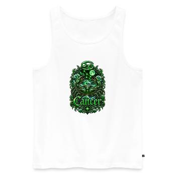 Emblème du zodiaque du Cancer d’Émeraude - Débardeur bio Premium Homme - blanc - Devant - Michal (187cm)