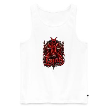 Crimson Taurus Constellation Emblem - Men's Premium Organic Tank Top - white - Front - Michal (187cm)