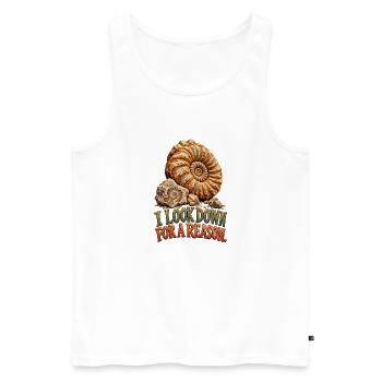 Fossiljagd-Ammoniten-Humor - Männer Premium Bio Tank Top - Weiß - Vorne - Michal (187cm)