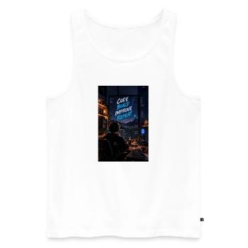 Code Build Improve Repeat Night Dev Studio - Männer Premium Bio Tank Top - Weiß - Vorne - Michal (187cm)