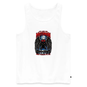 Mothman bei Nacht - Männer Premium Bio Tank Top - Weiß - Vorne - Michal (187cm)