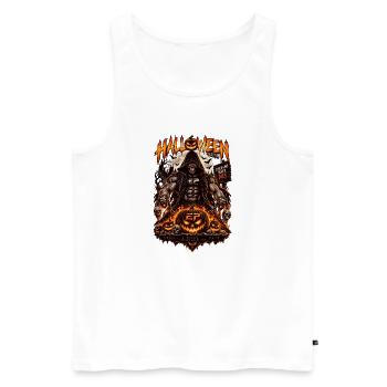 EP Halloween Reaper – Disziplin stirbt niemals - Männer Premium Bio Tank Top - Weiß - Vorne - Michal (187cm)