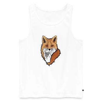 Fuchskopf - Männer Premium Bio Tank Top - Weiß - Vorne - Michal (187cm)