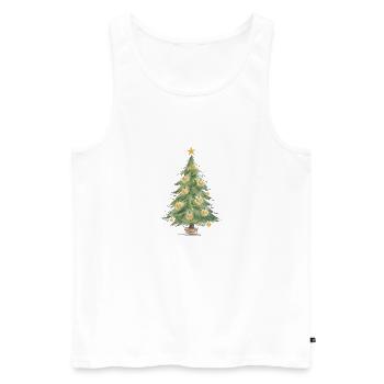 Eleganter Weihnachtsbaum mit goldenen Ornamenten - Männer Premium Bio Tank Top - Weiß - Vorne - Michal (187cm)