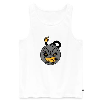 Angry Bomb - Männer Premium Bio Tank Top - Weiß - Vorne - AI Model Male 178 light (178cm)