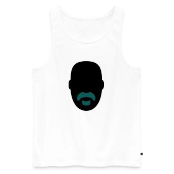 »Frank Zappa« Beard 1 - Männer Premium Bio Tank Top - Weiß - Vorne - AI Model Male 178 light (178cm)