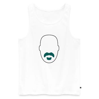 »Frank Zappa« Beard 2 - Männer Premium Bio Tank Top - Weiß - Vorne - AI Model Male 178 light (178cm)