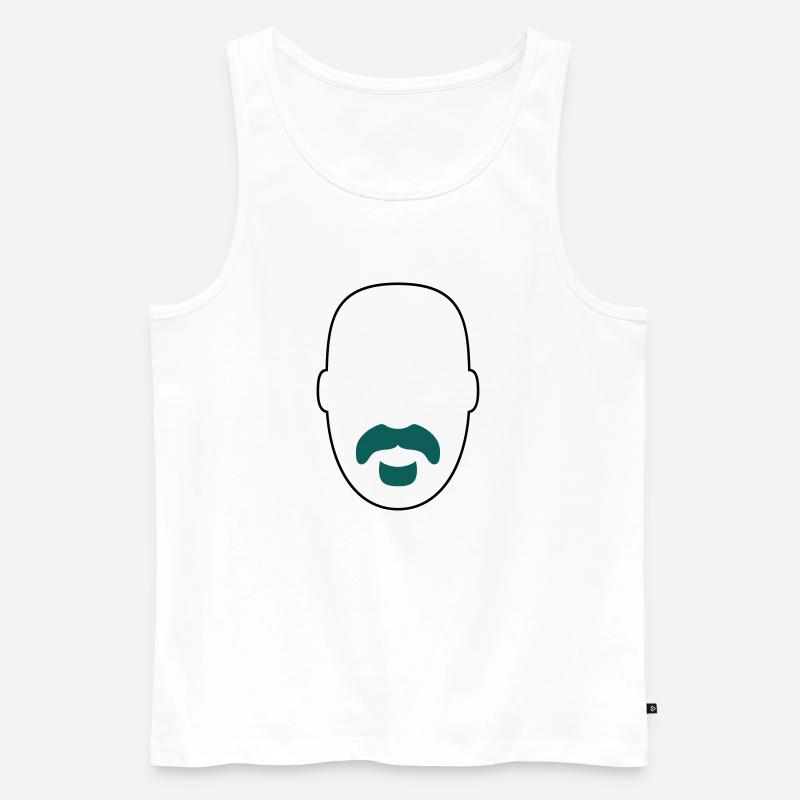 »Frank Zappa« Beard 2 - Männer Premium Bio Tank Top - Weiß
