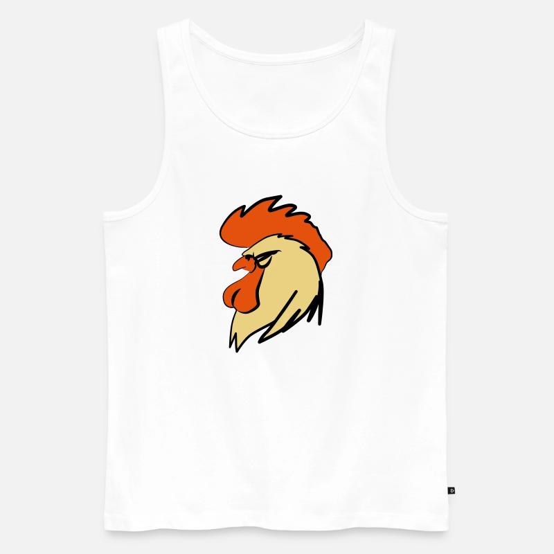 ROOSTER BOOSTER - Männer Premium Bio Tank Top - Weiß