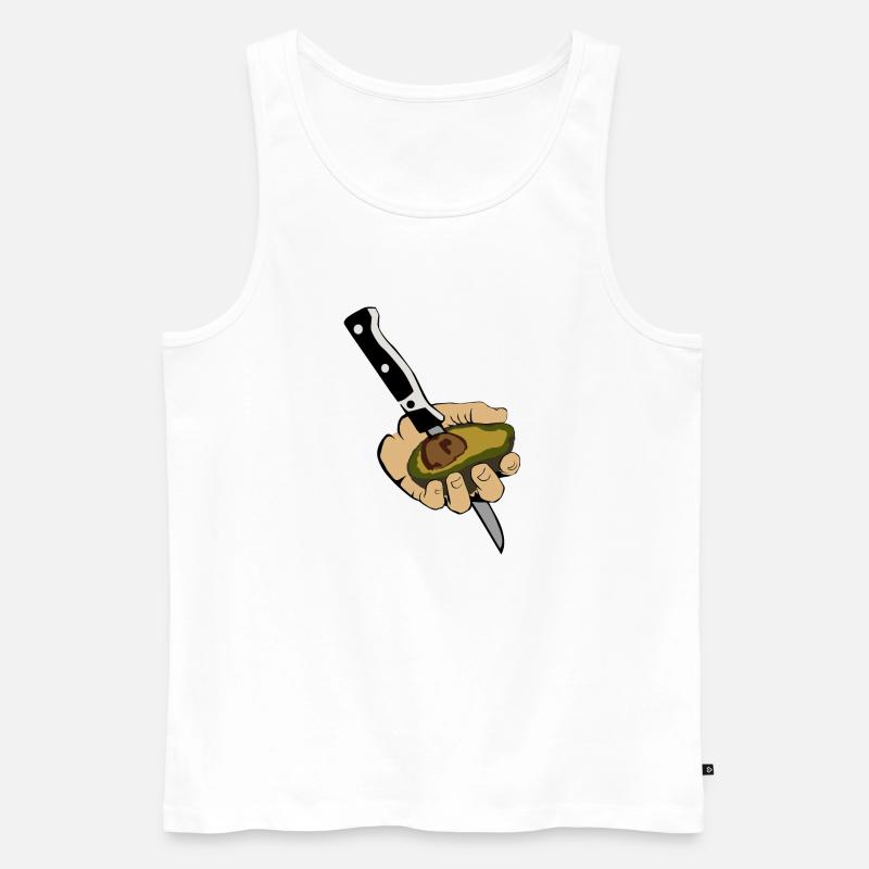 Avocado Hand 1 - Männer Premium Bio Tank Top - Weiß