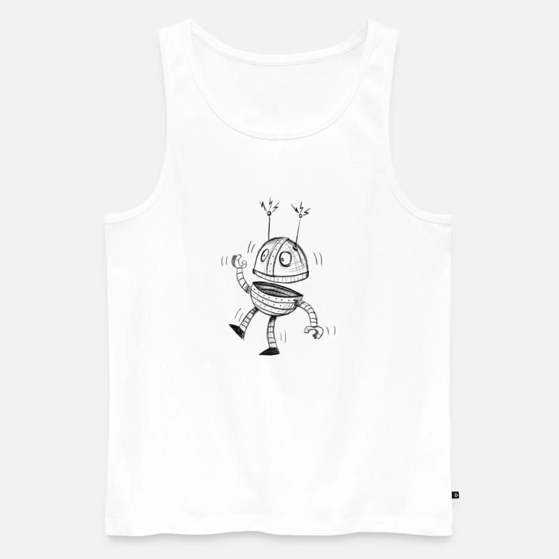 Roboter / Rund - Männer Premium Bio Tank Top - Weiß