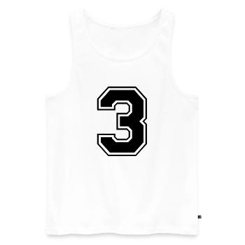 drei - Men's Premium Organic Tank Top - white - Front - AI Model Male 178 light (178cm)