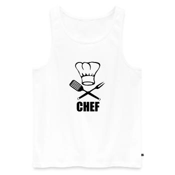 Chef - Débardeur bio Premium Homme - blanc - Devant - Michal (187cm)