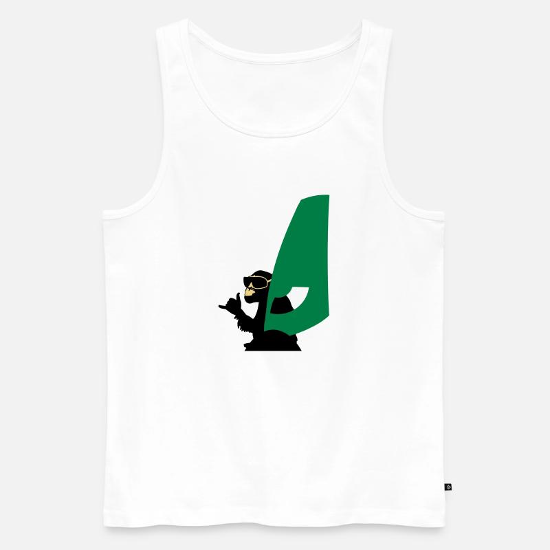 windsurfer monkey - Männer Premium Bio Tank Top - Weiß