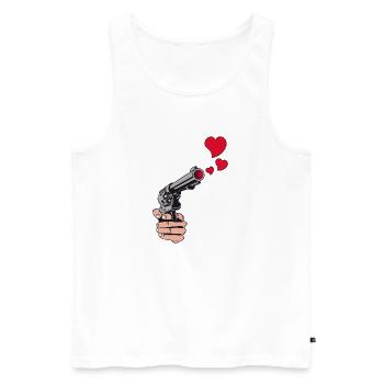 gunshot hearts - Männer Premium Bio Tank Top - Weiß - Vorne - Michal (187cm)