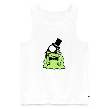 sir herr gentlemen zylinder monokel reich glibber - Männer Premium Bio Tank Top - Weiß - Vorne - AI Model Male 178 light (178cm)