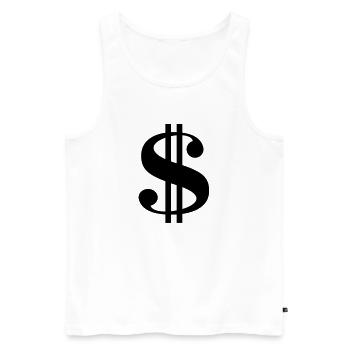 Dollar__V001 - Débardeur bio Premium Homme - blanc - Devant - Michal (187cm)