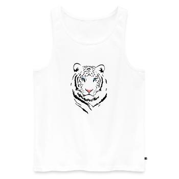 White Tiger # 2 - Männer Premium Bio Tank Top - Weiß - Vorne - AI Model Male 178 light (178cm)