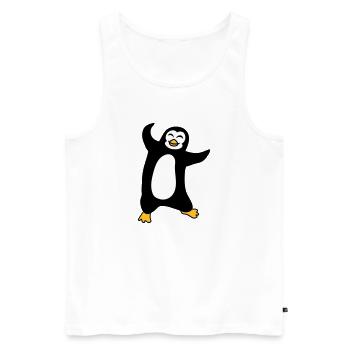 pinguin tanzen gluecklich froehlich vogel springen - Männer Premium Bio Tank Top - Weiß - Vorne - AI Model Male 178 light (178cm)