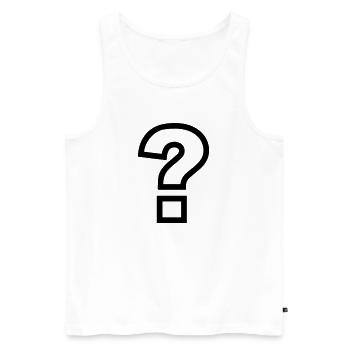 Point d'interrogation - Débardeur bio Premium Homme - blanc - Devant - AI Model Male 178 light (178cm)