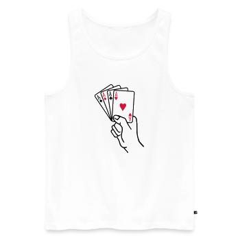Poker - Männer Premium Bio Tank Top - Weiß - Vorne - Michal (187cm)