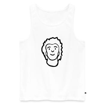 male face head man young comic cartoon - Men's Premium Organic Tank Top - white - Front - AI Model Male 178 light (178cm)