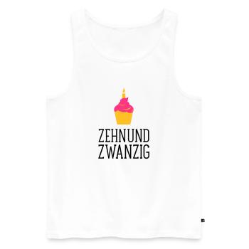 ZehnUndZwanzig Geburtstag (Cupcake) - Männer Premium Bio Tank Top - Weiß - Vorne - Michal (187cm)