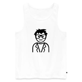 Nerd - Débardeur bio Premium Homme - blanc - Devant - AI Model Male 178 light (178cm)