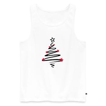 Weihnachten - Weihnachtsbaum - Männer Premium Bio Tank Top - Weiß - Vorne - Michal (187cm)