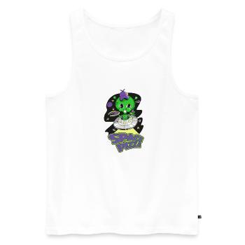 Space Pizza - Men's Premium Organic Tank Top - white - Front - AI Model Male 178 light (178cm)
