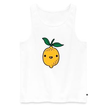Kawaii lemon fruit - Men's Premium Organic Tank Top - white - Front - Michal (187cm)