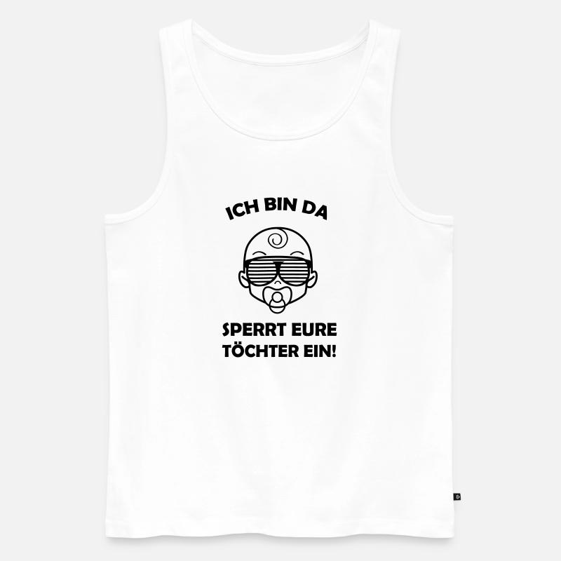 boss_baby_ich_bin_da_001 - Männer Premium Bio Tank Top - Weiß