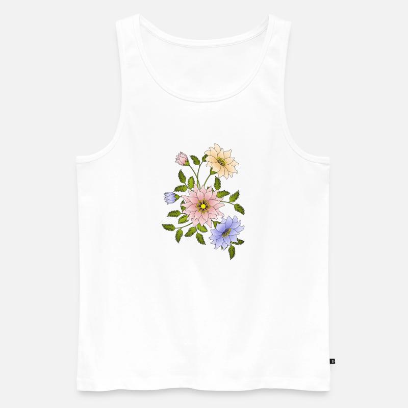 Blumen - Männer Premium Bio Tank Top - Weiß